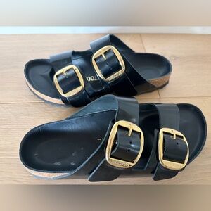 Birkenstock Arizona Big Buckle 'High Shine Black' Gold Buckles | EU 39, USW 8